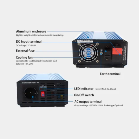 مشخصات اینورتر 600 وات Carspa
